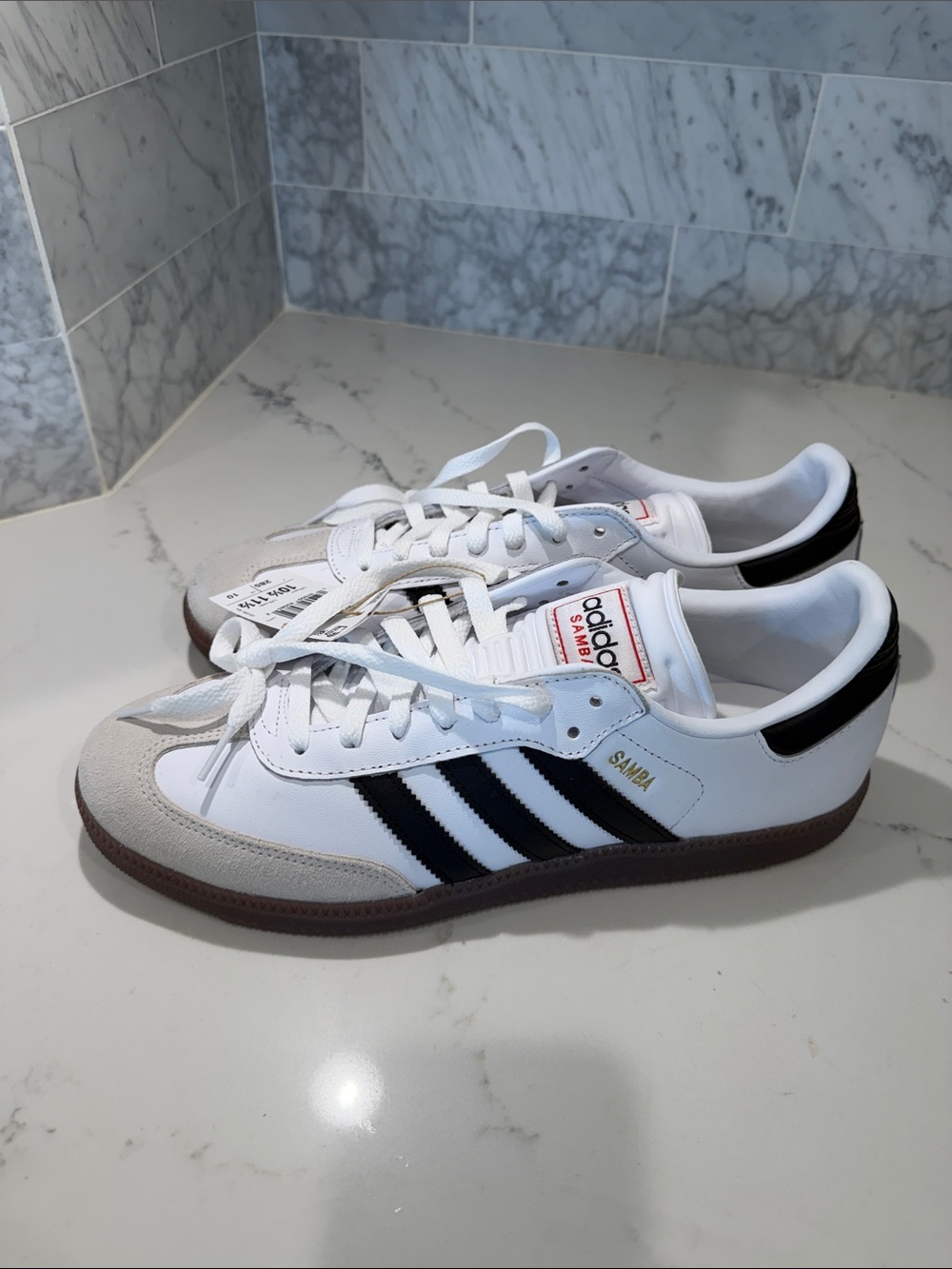 BRAND NEW adidas Samba Classic White Black Sneakers with Gum Sole